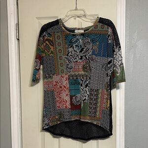 Zoe black paisley top